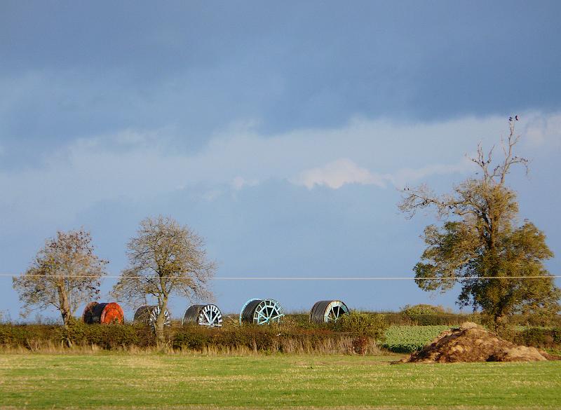 Filed hoses wait for dry weather.JPG